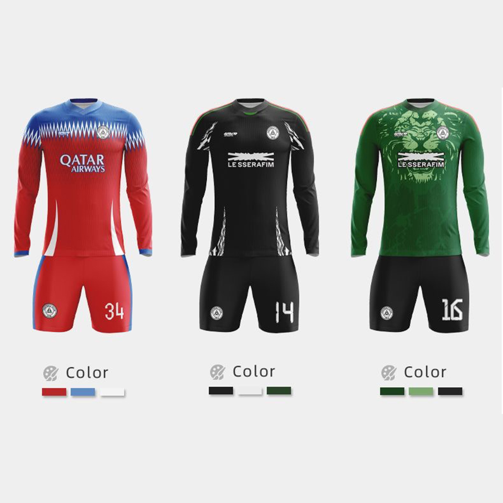 Sublimation custom made uniform jersey long sleeve